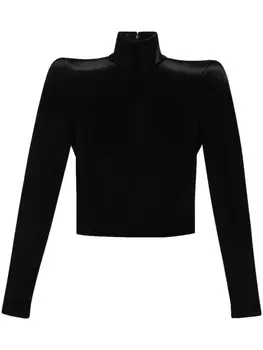 Balenciaga укороченный топ с объемными плечами, черный