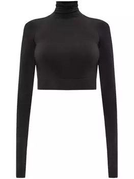 Balenciaga укороченный топ с высоким воротом, черный