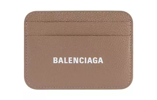 Balenciaga Визитница Cash Grain из телячьей кожи, женская, коричневого цвета