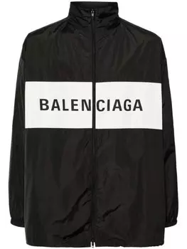 Balenciaga ветровка на молнии с логотипом, черный