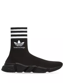 Balenciaga высокие кроссовки Speed из коллаборации с adidas, черный