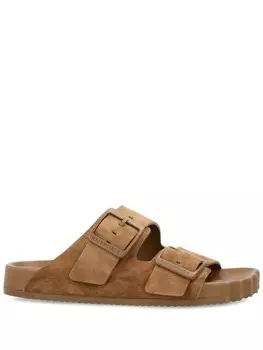 Balenciaga замшевые шлепанцы Birko, коричневый