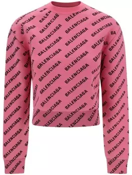 Balenciaga жаккардовый свитер, розовый