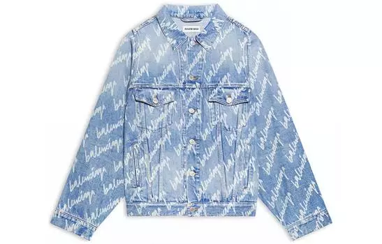Женская джинсовая куртка Balenciaga, голубой/белый