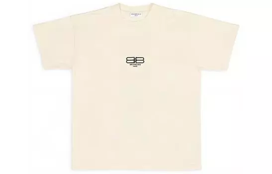Футболка женская Balenciaga с короткими рукавами, бежевый