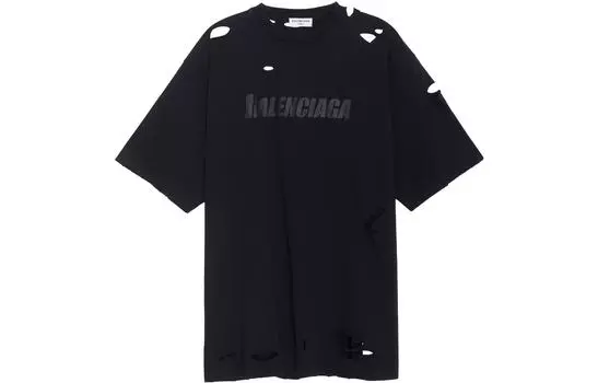 Футболка женская Balenciaga с дурыками, черный