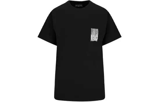 Футболка женская Balenciaga с расплывающимся принтом, черный