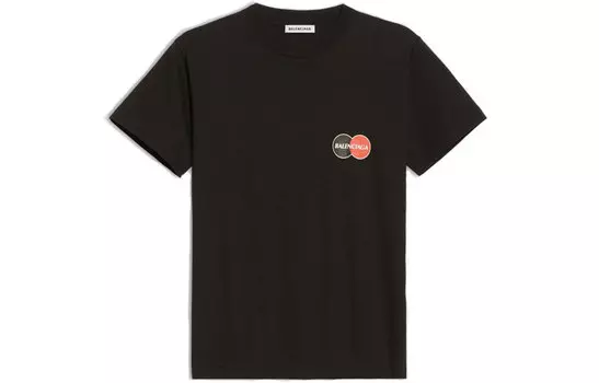 Футболка женская Balenciaga Credit Card Logo, черный