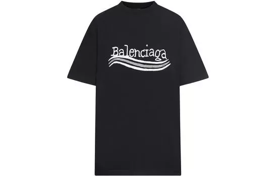 Футболка женская Balenciaga Hand Drawn, черный