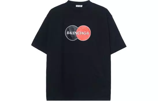 Футболка женская Balenciaga с круглым принтом, черный