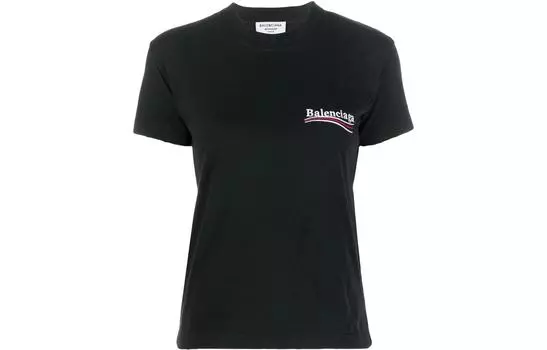 Футболка женская Balenciaga с логотипом, черный