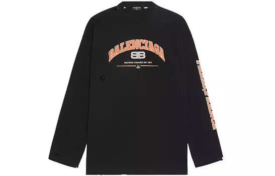 Футболка женская Balenciaga, черный / оранжевый