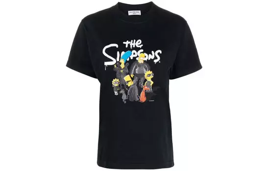 Футболка женская Balenciaga x The Simpsons, черный