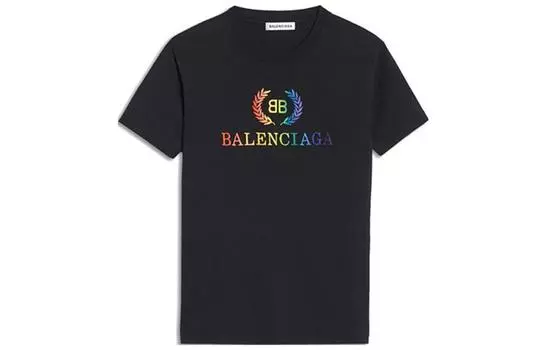 Футболка женская Balenciaga с ярким логотипом, черный
