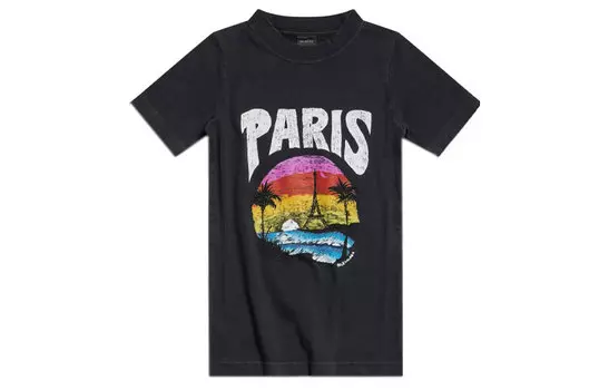 Футболка женская Balenciaga Paris Tropical, черный