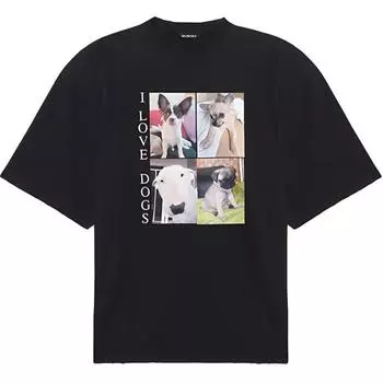 Футболка женская Balenciaga I Love Dogs, черный
