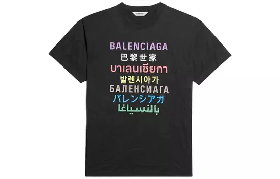 Футболка женская Balenciaga Printing Logo, черный