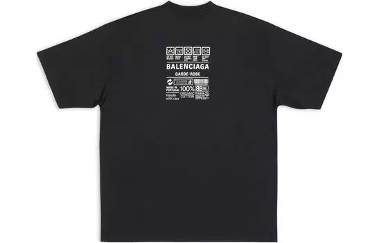 Футболка женская Balenciaga средней посадки, черный