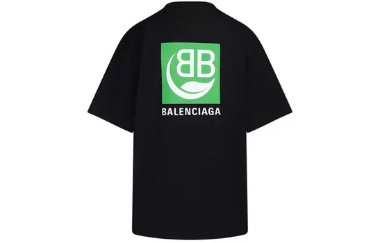 Футболка женская Balenciaga с принтом, черный / зеленый