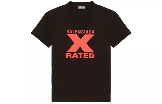 Футболка женская Balenciaga, черный / красный