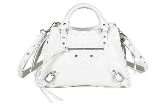 Balenciaga Женская кожаная сумка белого цвета