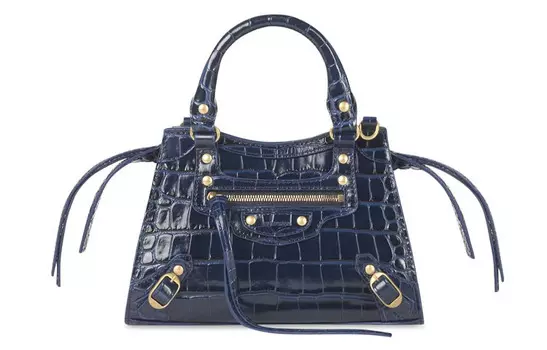 Balenciaga Женская мини-сумка из коровьей кожи, синяя