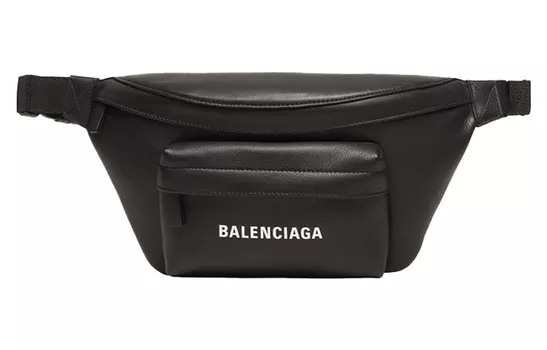 Balenciaga Женская поясная сумка из коровьей кожи, черная