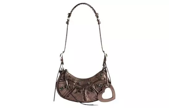 Balenciaga Женская сумка через плечо Le Cagole XS из овчины коричневого цвета