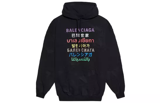 Толстовка женская Balenciaga с цветным принтом, черный