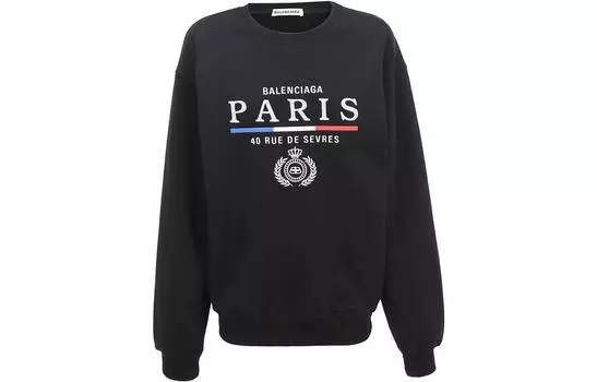 Толстовка женская Balenciaga Paris с принтом, черный
