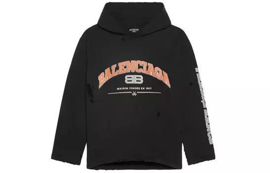 Толстовка женская Balenciaga, черный / оранжевый