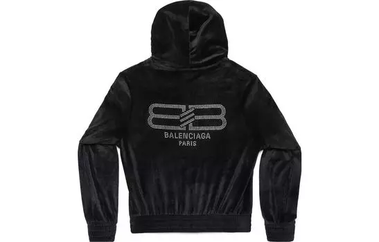 Толстовка женская Balenciaga Fitted Zip Up, черный
