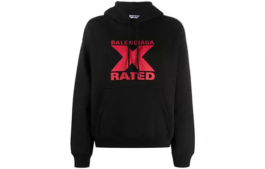 Толстовка женская Balenciaga Rated, черный / красный