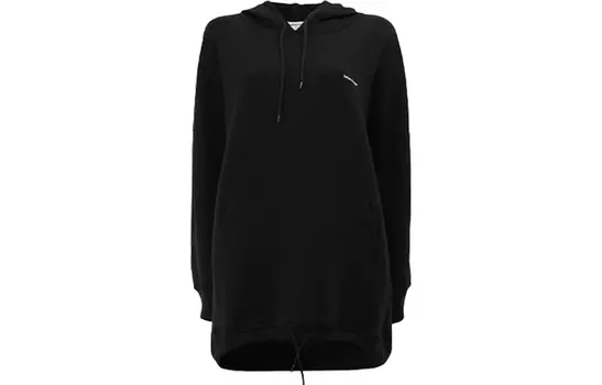 Толстовка женская Balenciaga с капюшоном и логотипом, черный
