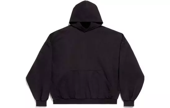 Толстовка женская Balenciaga с карманом-кенгуру, черный