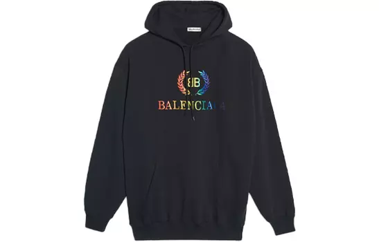 Толстовка женская Balenciaga с цветным логотипом, черный