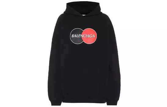 Толстовка женская Balenciaga с принтом и логотипом, черный