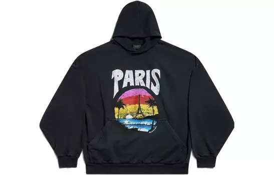 Толстовка женская Balenciaga Paris Tropical, черный