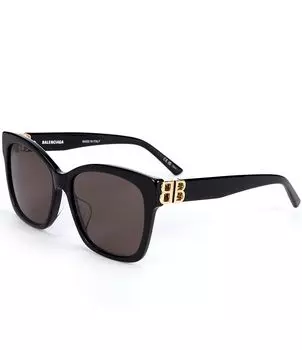 Balenciaga Женские квадратные солнцезащитные очки BB0102SA 57 мм, черный