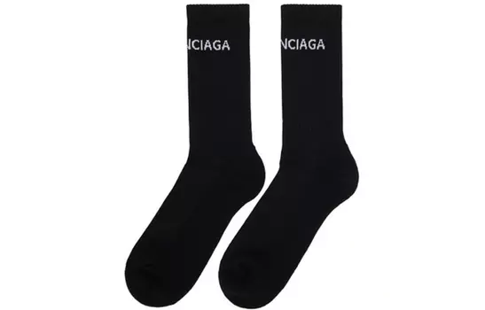 Balenciaga Женские Носки до середины икры, Черный (1 упаковка)