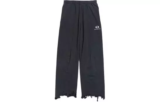 Брюки женские Balenciaga с рваными краями, черный