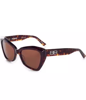 Balenciaga Женские солнцезащитные очки-бабочки BB0271S 56 мм, коричневый