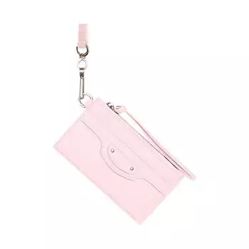 Balenciaga Женский держатель карт Neo Classic из зернистой телячьей кожи, розовый