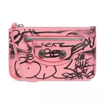 Balenciaga Женский кошелек Le Cagole из овчины с держателем для карт, розовый
