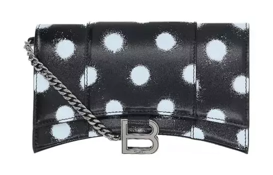 Balenciaga Женский кожаный кошелек Luggage Collection, черный/белый