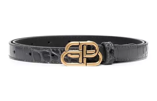 Balenciaga Женский кожаный ремень, Black