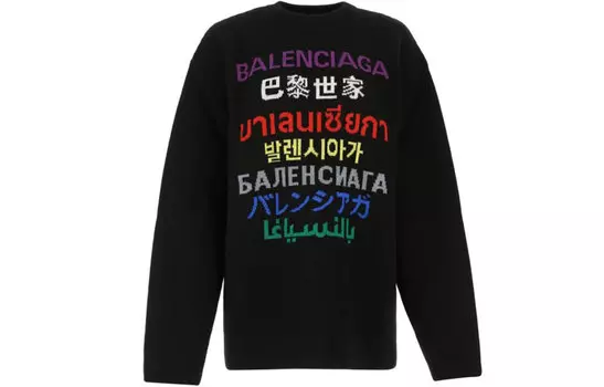 Свитер женский Balenciaga Languages, черный