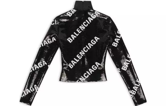 Куртка женская Balenciaga с глянцевым эффектом, черный