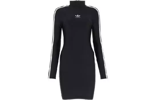 Платье женское Balenciaga x Adidas с длинными рукавами, черный