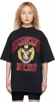 Баленсиага Блэк Эст. Футболка 1917 года Balenciaga